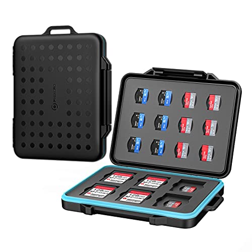 PHIXERO 24 Slots SD Card Case for Cards Storage Waterproof Shock Resistant