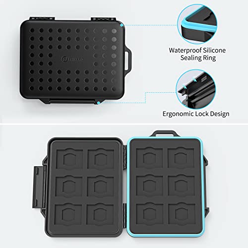 PHIXERO 24 Slots SD Card Case for Cards Storage Waterproof Shock Resistant