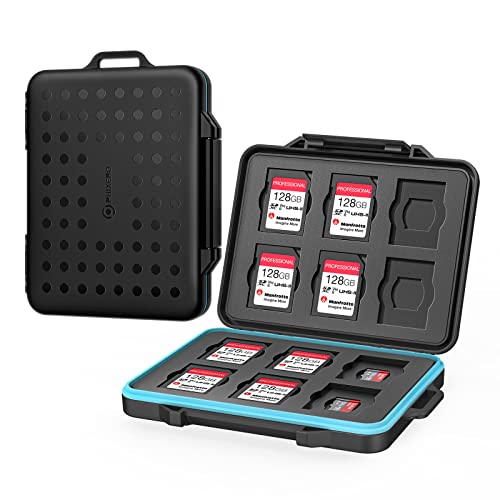 PHIXERO 24 Slots SD Card Case for Cards Storage Waterproof Shock Resis