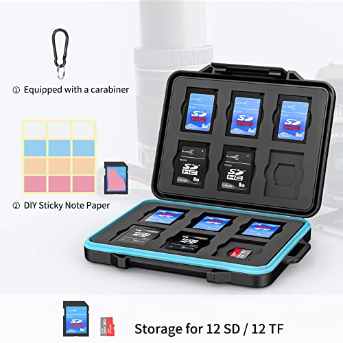 PHIXERO 24 Slots SD Card Case for Cards Storage Waterproof Shock Resistant